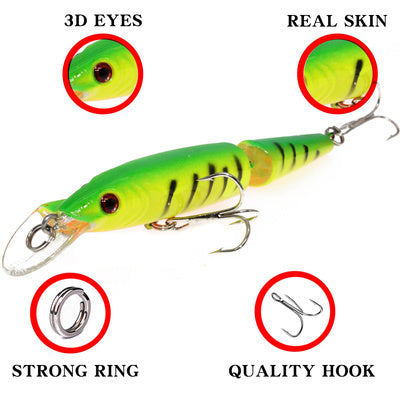 Mr Fishing Supplies Crankbaits Double Section Submerged Mino Bionic Hard Warped Mouth Bass