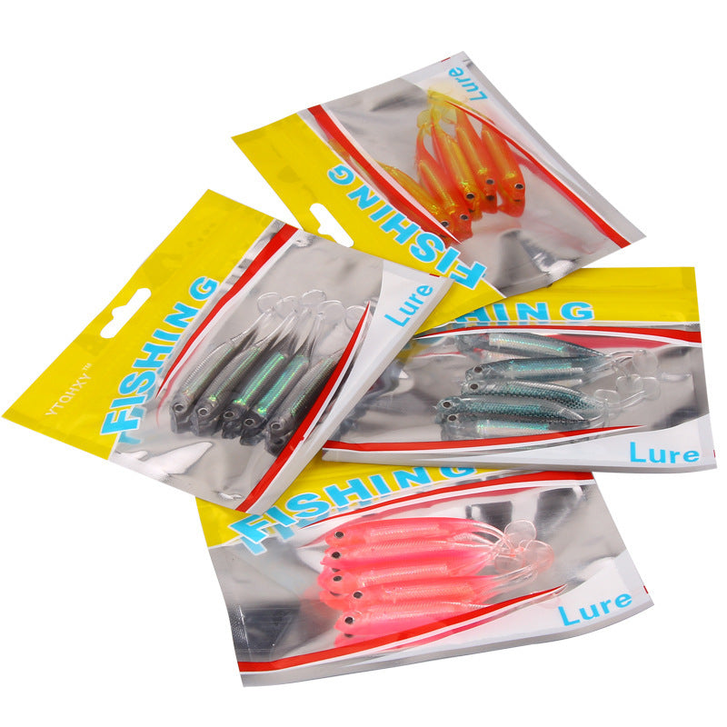 YTQHXY | 5 Pack Minow Paddle Tail Swimbait Freshwater Fishing Artificial Lure