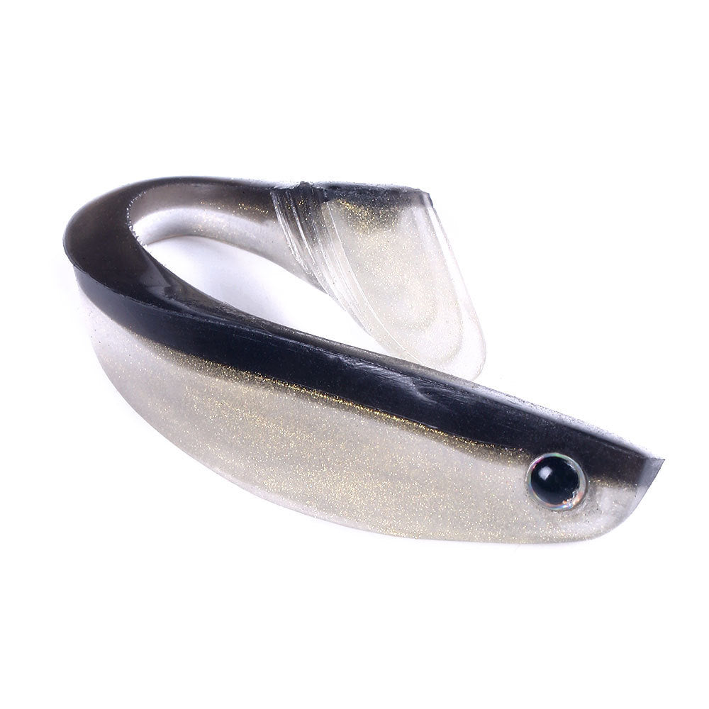 MrFishingSupplies | Soft Plastic Bait Two-color Black Back 10cm 6 Pack T Tail