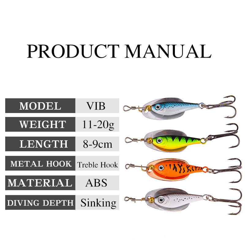 MrFishingSupplies | Spinning Metal Long-range Minow Rotating Sequin Bait