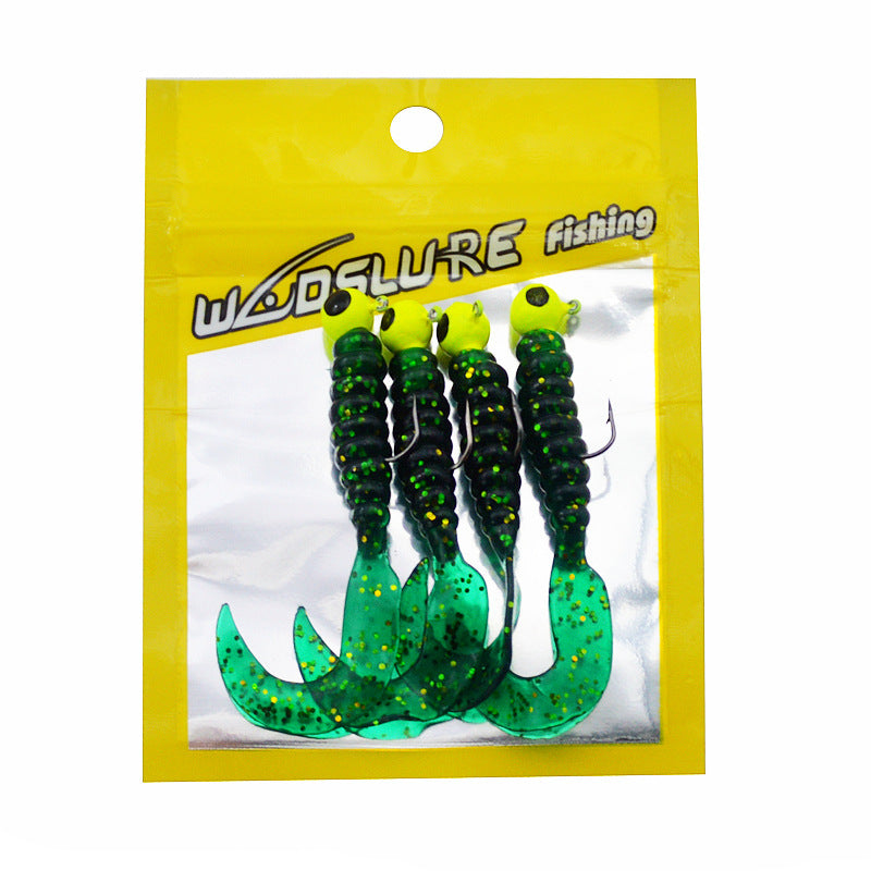 GOBYGO| Pre Rigged Jig Head Soft Grub Bait