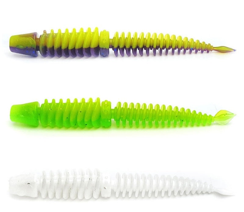LUSHAZER| 10 PCS Reverse Thread Needle Tail Soft Bait
