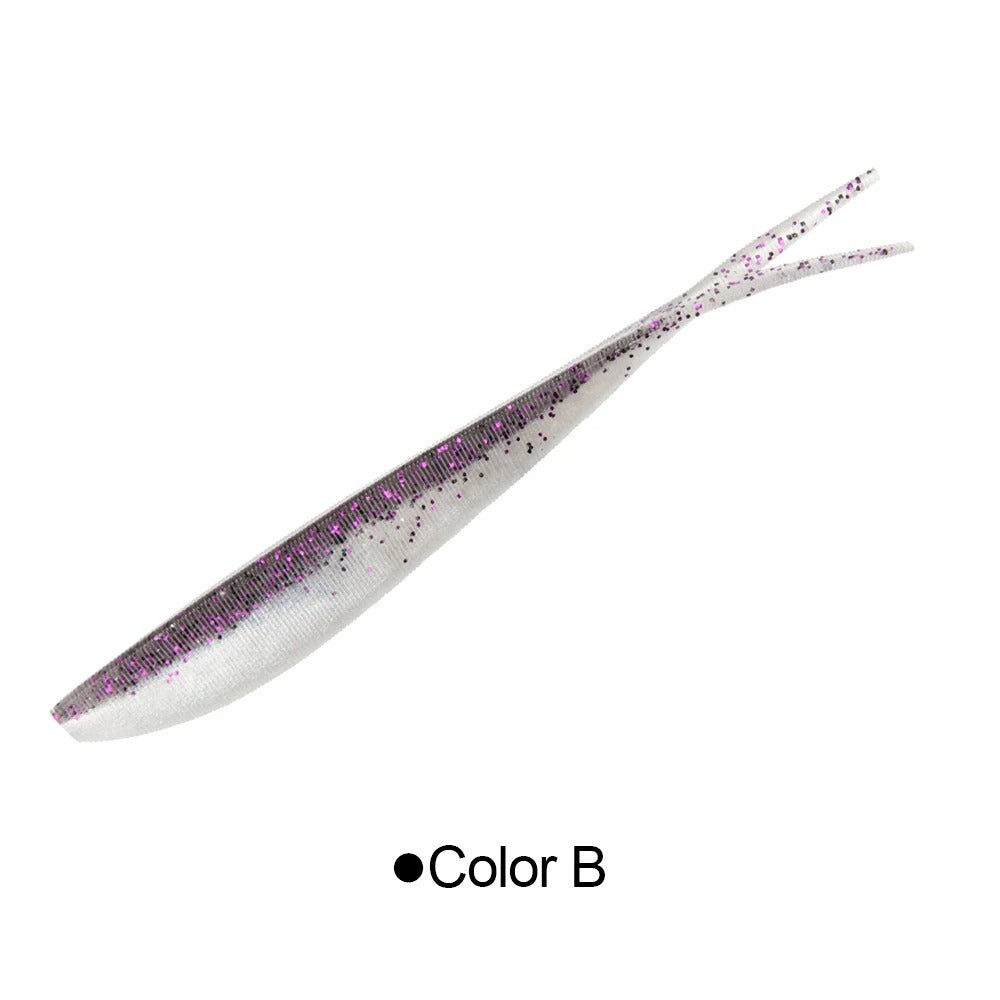 ROSEWOOD | 10 Pack Soft Jerk Bait Inverted Fishing Catfish Two-tone Lure