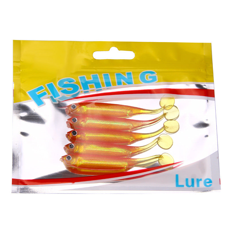 YTQHXY | 5 Pack Minow Paddle Tail Swimbait Freshwater Fishing Artificial Lure