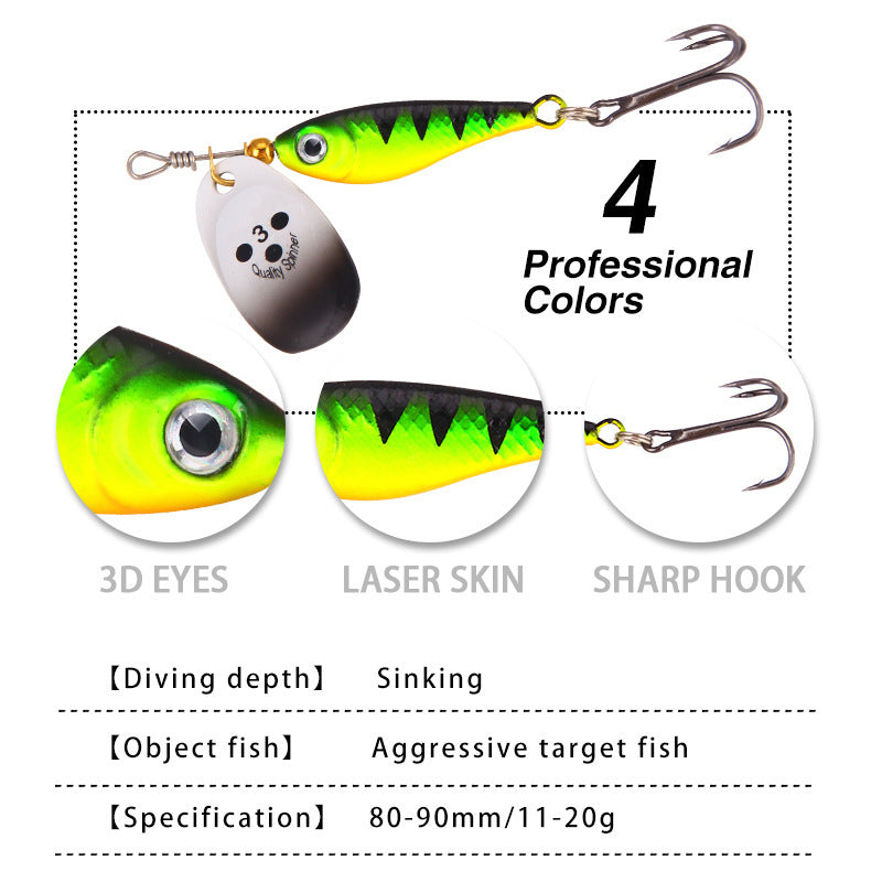 MrFishingSupplies | Spinning Metal Long-range Minow Rotating Sequin Bait