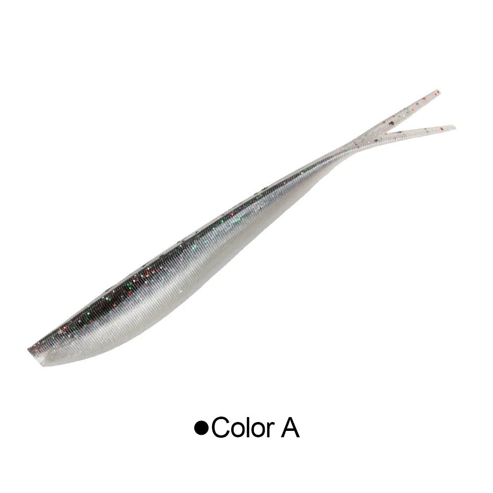 ROSEWOOD | 10 Pack Soft Jerk Bait Inverted Fishing Catfish Two-tone Lure