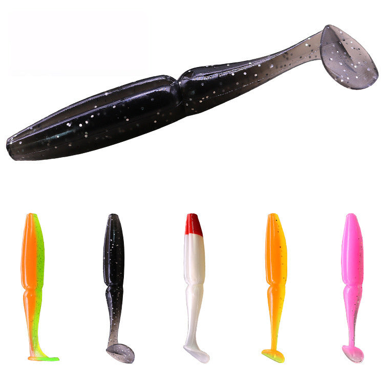 MrFishingSupplies | Soft Bait Paddle Tail Swimbait Two Color T Tail Soft Fish Lure With Hook Groove