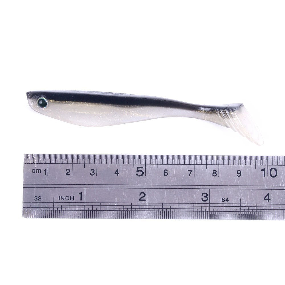 MrFishingSupplies | Soft Plastic Bait Two-color Black Back 10cm 6 Pack T Tail