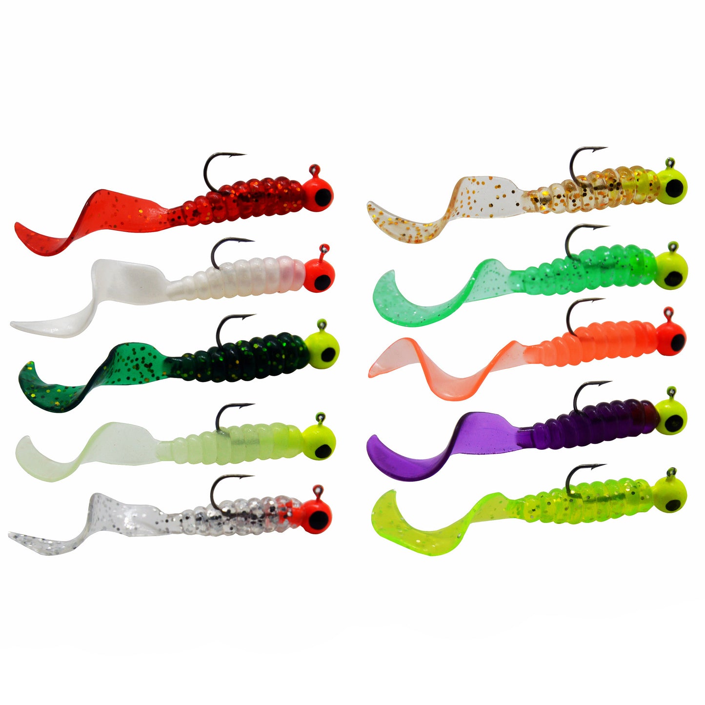 GOBYGO| Pre Rigged Jig Head Soft Grub Bait