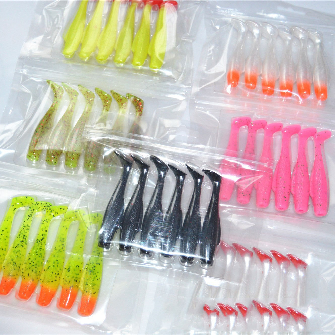 MrFishingSupplies | Multicolor Minow T-tail Lure Soft Bait 6 Pack