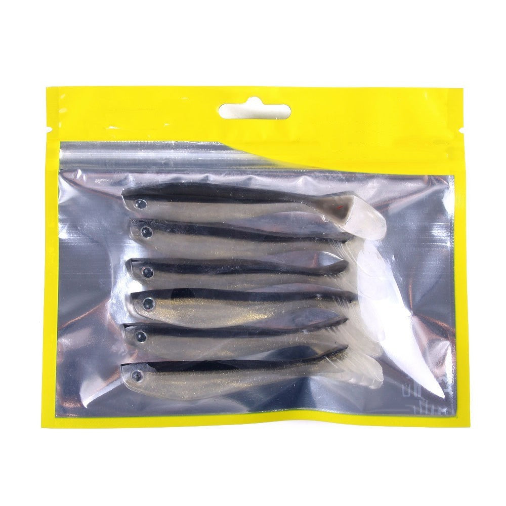 MrFishingSupplies | Soft Plastic Bait Two-color Black Back 10cm 6 Pack T Tail