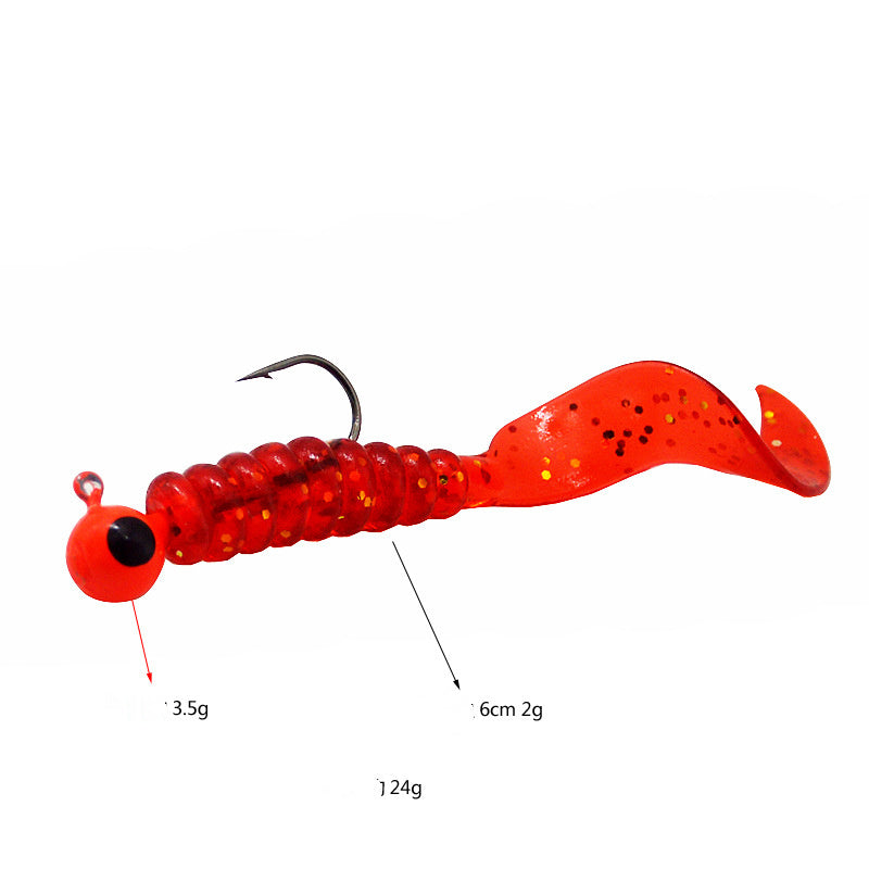 GOBYGO| Pre Rigged Jig Head Soft Grub Bait