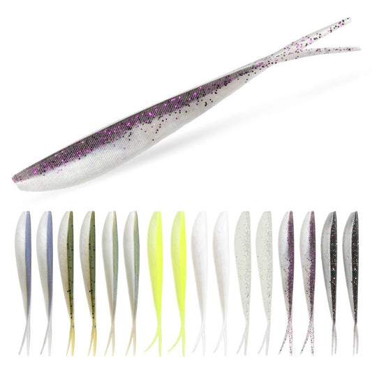ROSEWOOD | 10 Pack Soft Jerk Bait Inverted Fishing Catfish Two-tone Lure