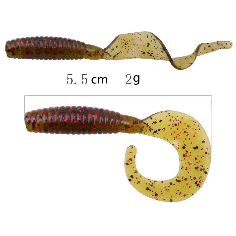 MrFishingSupplies | Soft Bait Fishy Curly Tail Lead Hook 100 PCS