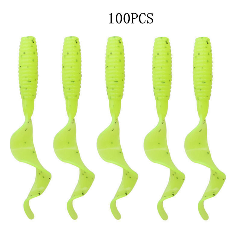 MrFishingSupplies | Soft Bait Fishy Curly Tail Lead Hook 100 PCS