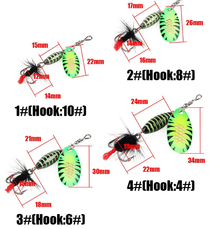 Mr Fishing Supplies | Hard Spinning Sequin Feather Bait High Carbon Steel Three-book Hook