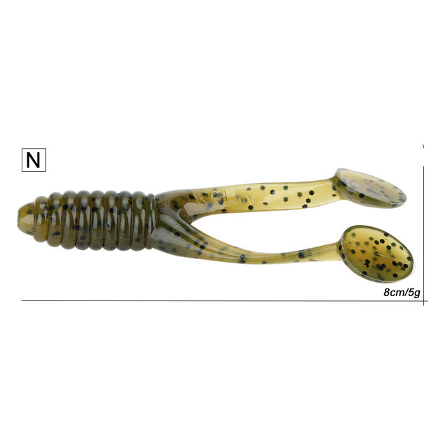 RoseWood | 10pcs 45mm Or 5pcs 80mm Swimming Double Paddle Tai Ned Rig