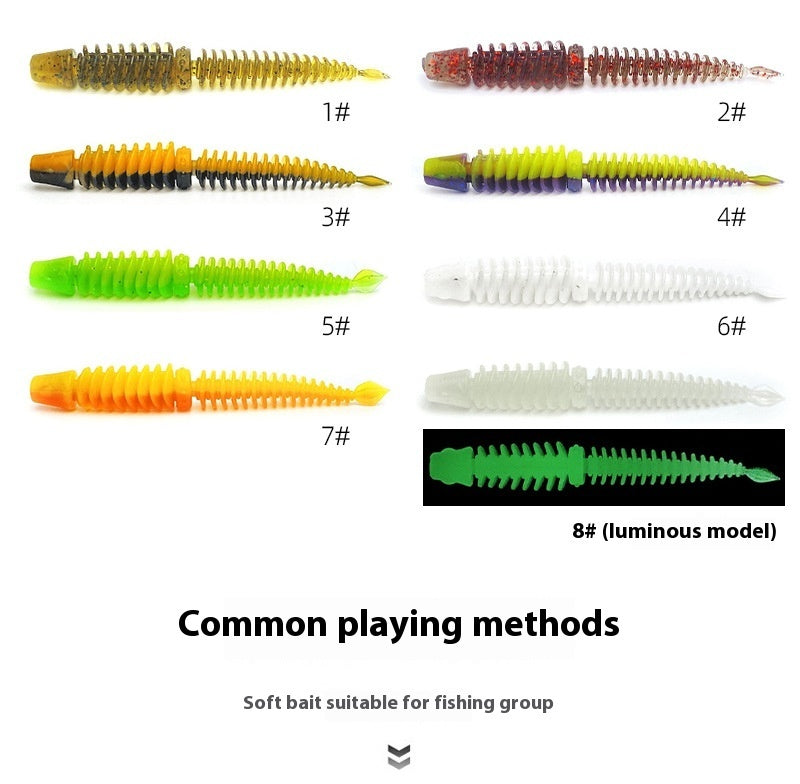 LUSHAZER| 10 PCS Reverse Thread Needle Tail Soft Bait